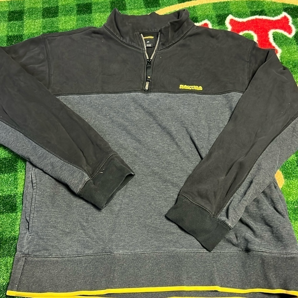 NAUTICA COMPETITION XXL MENS FLEECE BLACK/DARK GREY PULLOVER